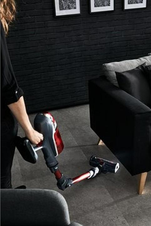 Image du produit Tefal TY9879WO stick vacuum/electric broom Bagless 0.9 L Noir, Rouge