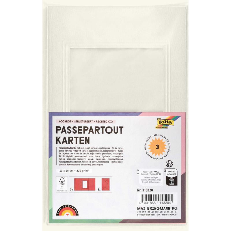 Thumbnail - Folia, Bastelpapier, Passepartouts-Karten (220 g/m², 3 x)