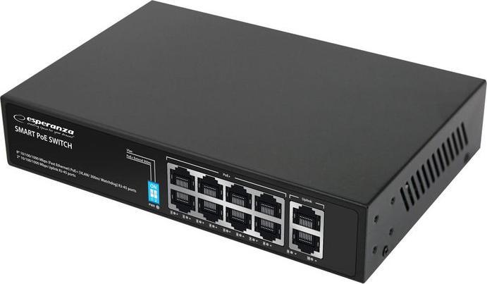 Esperanza 8 PoE + 2 UPLINK PORT ETHERNET SWITCH 10/100/1000 MATRIX (10 ports)