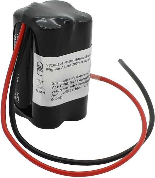 Produktbild AccuCell Notleuchtenakku NiMH 4,8V 2000mAh F2x2 Mignon AA, RPower NIMHHT4820Q (AA)
