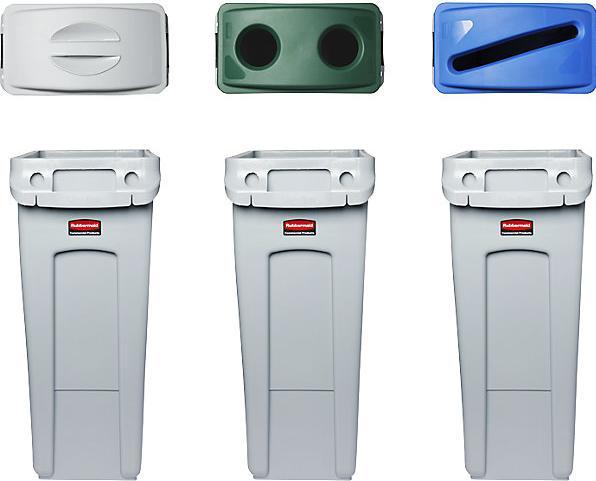 Actual product image Rubbermaid Recyclables sorting station, set of 3 SLIM JIM® (180 l)
