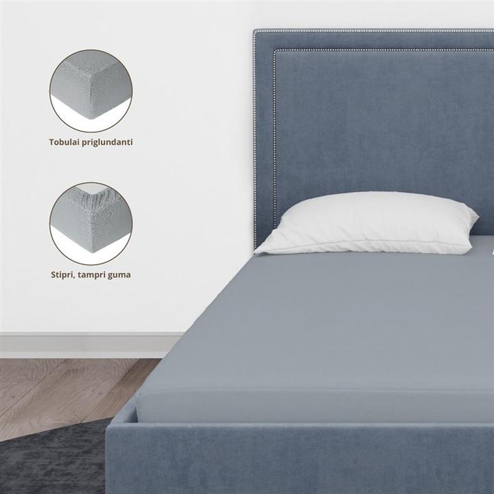 Produktbild Domoletti FITTED SHEET COTTON 180X200+25 GREY (180 x 200 cm)