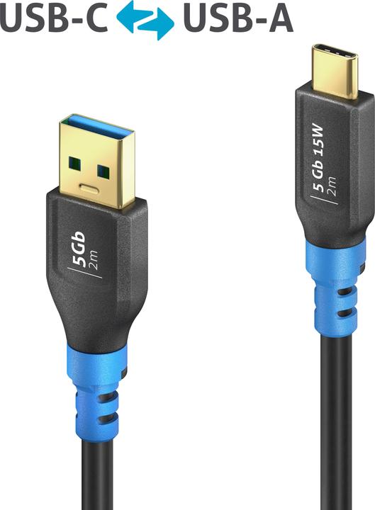 Produktbild Purelink USB-C>A Kabel 2m (2 m, USB 3.2 Gen 1, 15 W)