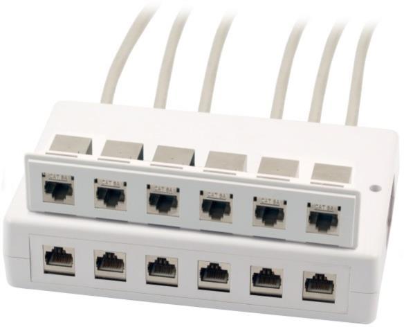 Wirewin 2x Boîtier de montage en surface 6 ports pour modules Keystone, gris, plastique Keystone System