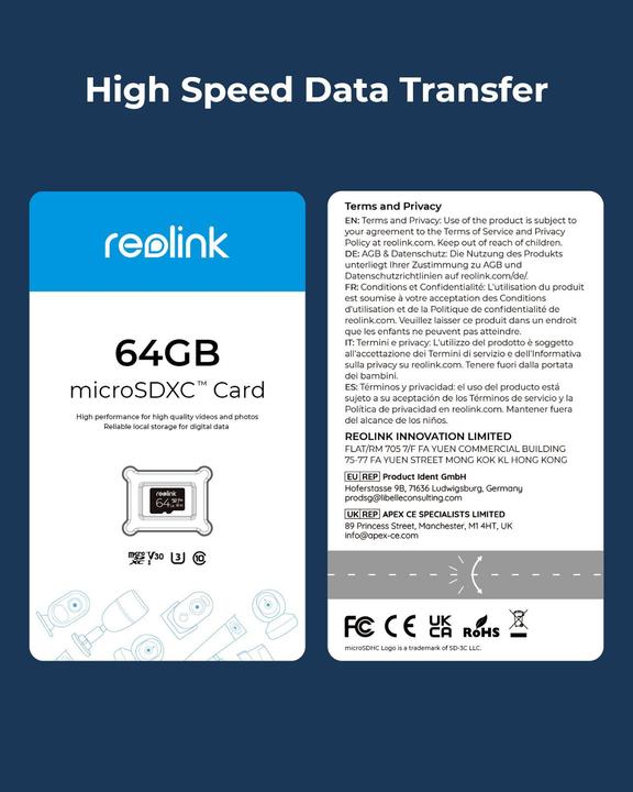 Produktbild Reolink Micro-SD Card (64 GB, microSD, U3, UHS-I)