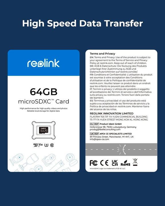 Actual product image Reolink Micro-SD Card (64 GB, microSD, U3, UHS-I)