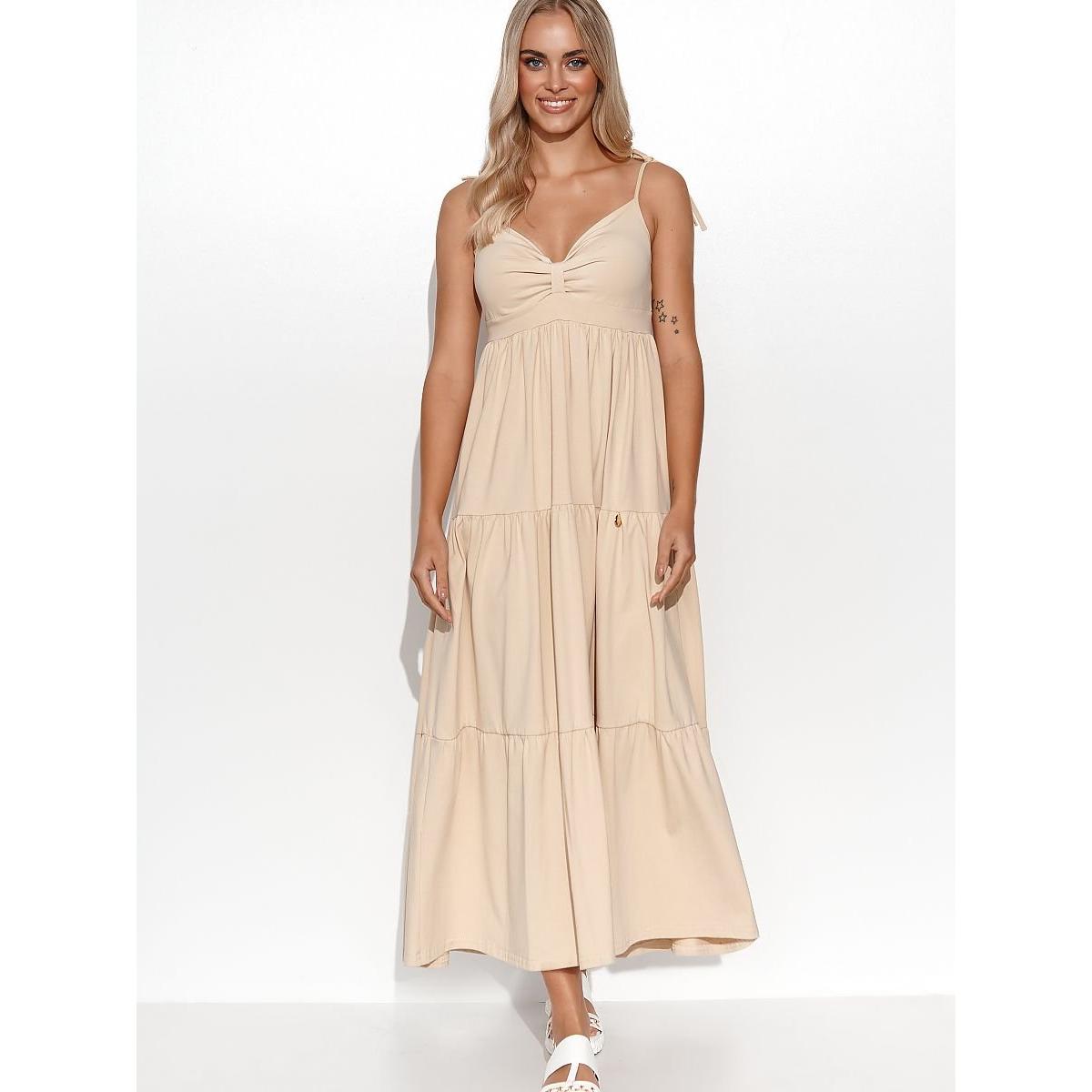 Makadamia, Damen, Kleider, Alltagskleid, Beige, (W36/L38)