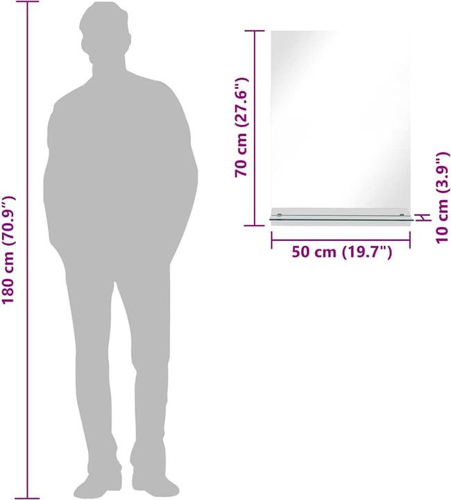 Immagine prodotto vidaXL Wandspiegel (50 x 70 cm)