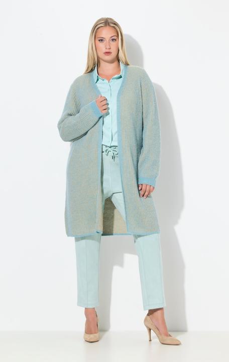 Produktbild Ulla Popken Long-Strickjacke, Doubleface-Rippstrick, V-Ausschnitt (58, 60)