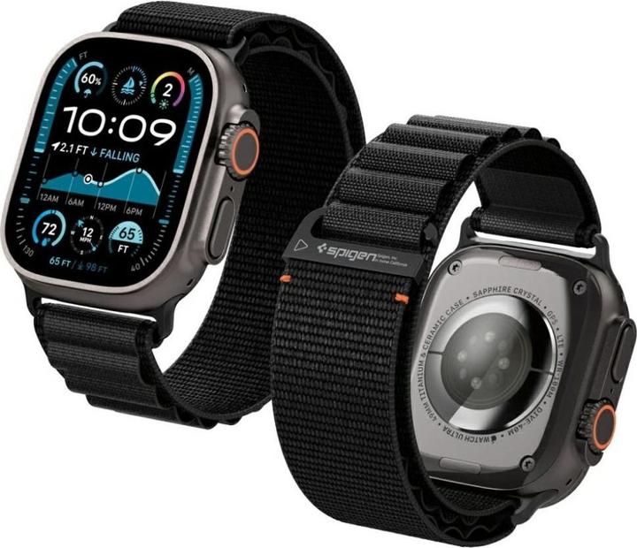 Produktbild Spigen - WBF1 - Apple Watch 6 / 7 / 8 / 9 / 10 / SE / SE 2 / Ultra / Ultra 2 (44/45/46/49mm) - Black (Nylon)