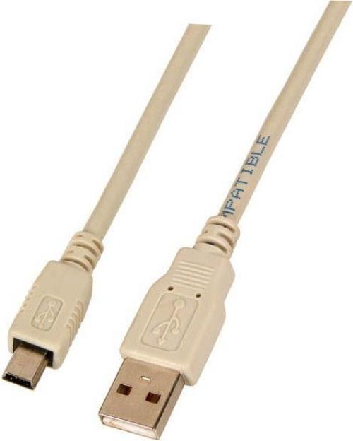 Produktbild EFB Elektronik USB2.0 Anschlusskabel A-Mini B (5polig), St.-St., 3,0m, grau, Classic (3 m, USB 2.0)