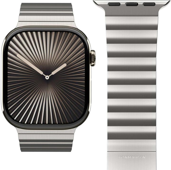 Actual product image Vonmählen Edelstahl Gliederarmband Pro für Apple Watch 44/45/46/49mm, wüstensand (Stainless steel, Stainless steel)