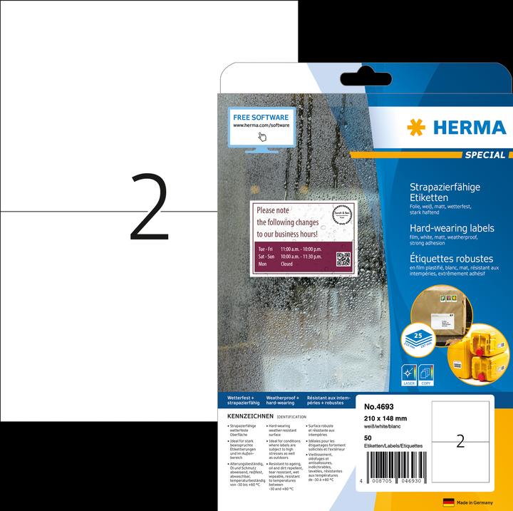 Productafbeelding HERMA Weerbestendige verzendetiketten A4