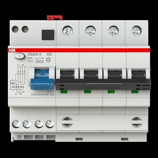 Actual product image Busch-Jaeger Busch-Jäger DS204A-B16/0,03 FI/LS combination 6kA,4P,type A,B 16A,30mA DS204 A-B16/0,03