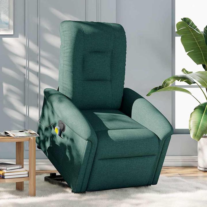 Immagine prodotto vidaXL Poltrona massaggiante con ausilio stand-up in tessuto verde scuro