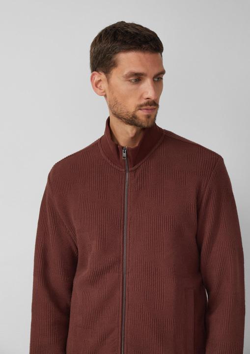 Produktbild s.Oliver Sweatshirt Jacke Strukturierte Sweatshirtjacke mit Stehkragen (M)