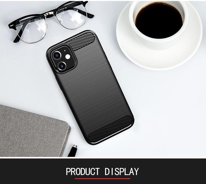 Produktbild Cadorabo TPU Ultra Slim carbon edelstahl Kombi Cover (Apple iPhone 12 mini)