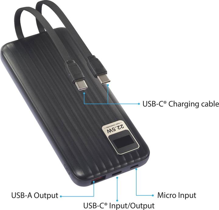 Image du produit Voltcraft VC-WT-K512 Powerbank 10000 mAh Fast Charge LiPo Noir Indicateur de statut (10000 mAh, 20 W, 37 Wh)