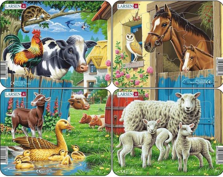 Larsen Jigsaw Puzzle - Farm Animals (Set of 4 Mini) (7 pieces)