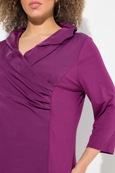 Produktbild Ulla Popken Shirt, Taft-Kragen, Classic, V-Ausschnitt, 3/4-Arm (42, 44)