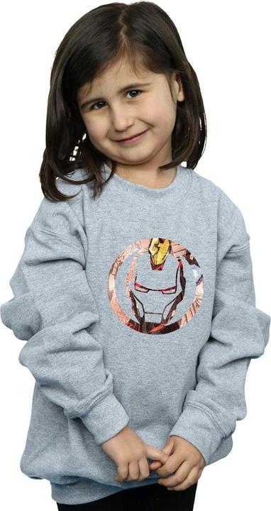 Actual product image Girls Iron Man Montage Symbol Sweatshirt (140, 146)