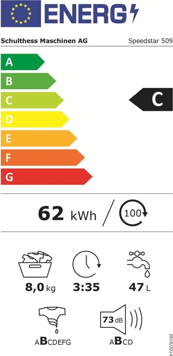 Energy Label Schulthess Speedstar 509 (8 kg, Right)