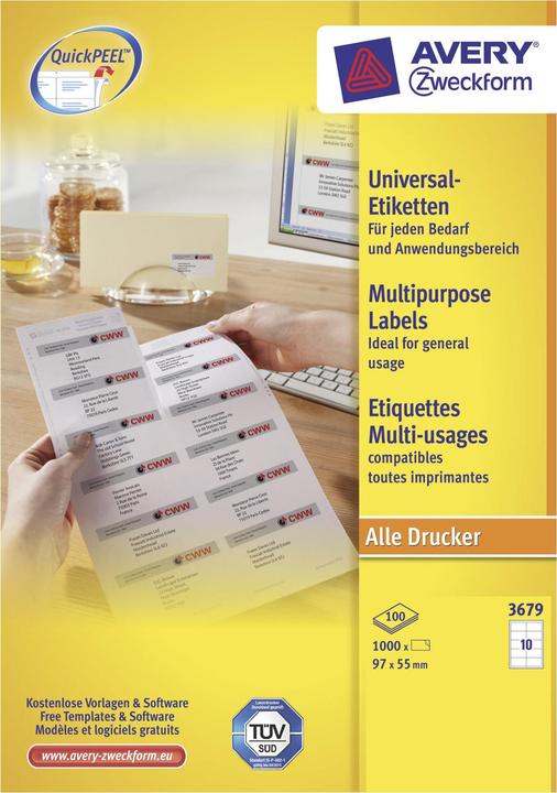 Image du produit Avery Étiquettes universelles