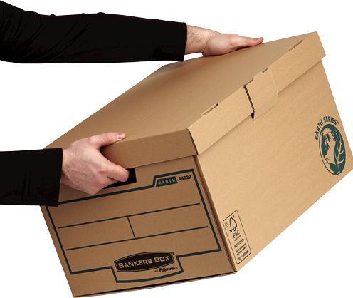 Actual product image Fellowes 1x10 Earth hinged lid box cube (A4)