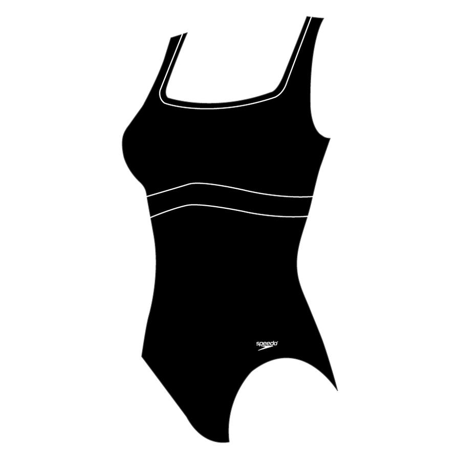 Speedo, Damen, Badeanzüge, New Contour Eclipse 1pce, Schwarz, (34, 38)