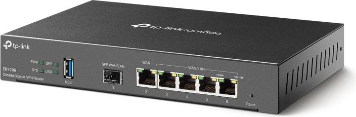 Produktbild TP-Link (TL-ER7206) SafeStream Gigabit Multi-WAN VPN Router, Omada SDN, 5x GB LAN, Up to 4x WAN, SFP Port, A