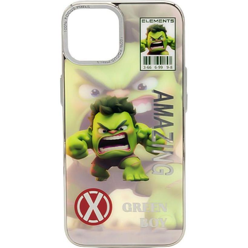 iLike Custodia in silicone per iPhone 15 PC Green Boy (Apple iPhone 15), Cover smartphone, Verde