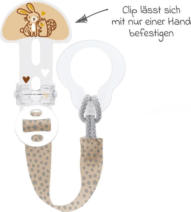 Actual product image MAM Schnullerketten Schnullerband Clip it! mit Cover - Hase (1 x, from birth)