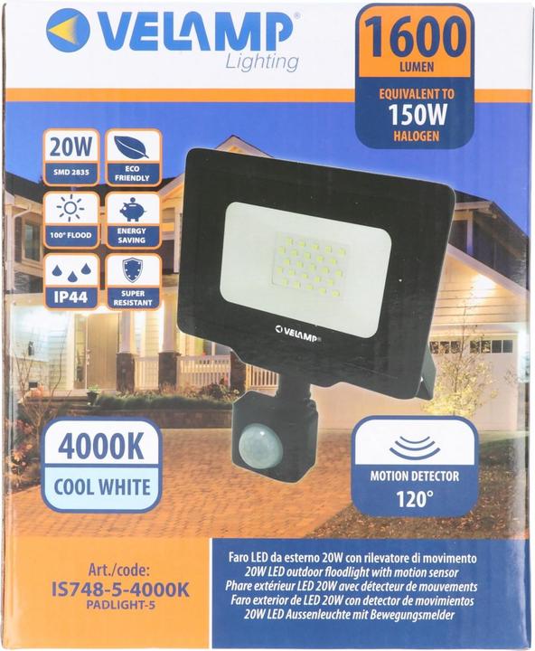 Image du produit Velamp Projecteur à Led PadLight5 Natural White Light (1600 lm, IP44)