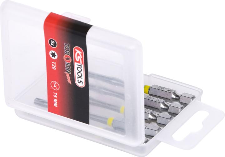 Actual product image KS Tools 1/4" TORSIONpower Bit, length 75 mm (Hexagon socket TX)