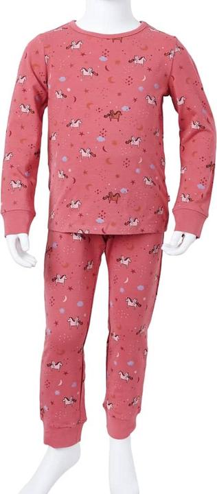 Produktbild vidaXL Kinderpyjama mit Langen Ärmeln Altrosa 128,Material: 95 (128)