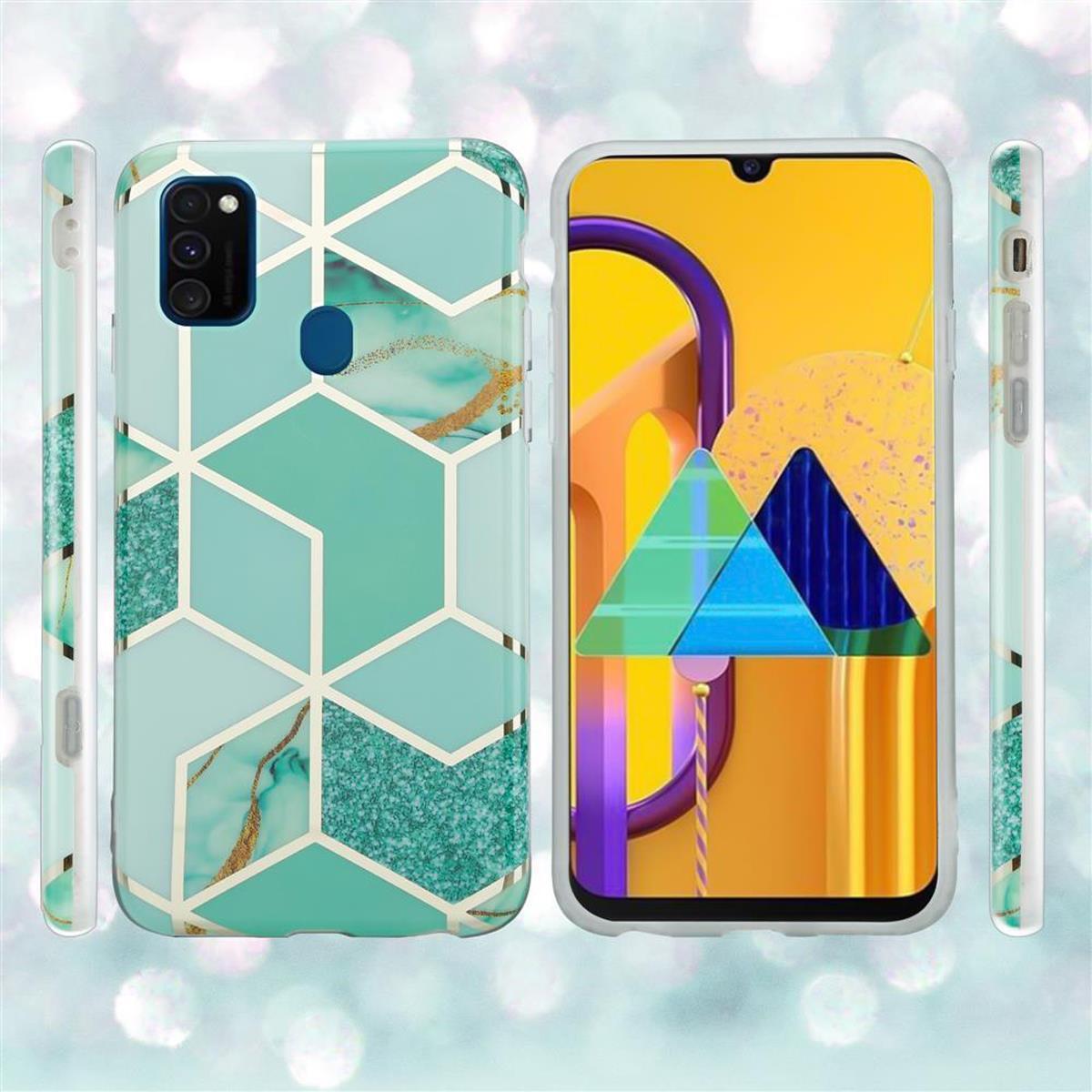 Thumbnail - Cadorabo IMD TPU Bunter Marmor Cover (Huawei P20 Lite), Smartphone Hülle, Grün