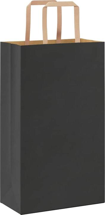 Actual product image vidaXL Kraft paper bags 50 pcs. with handle black 21x11x36 cm paper bag (Gift bag, 50 x)