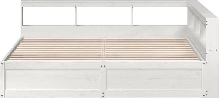 Produktbild vidaXL Massivholzbett mit Regal ohne Matratze Weiss 180x200 cm Kiefer (180 x 200 cm)