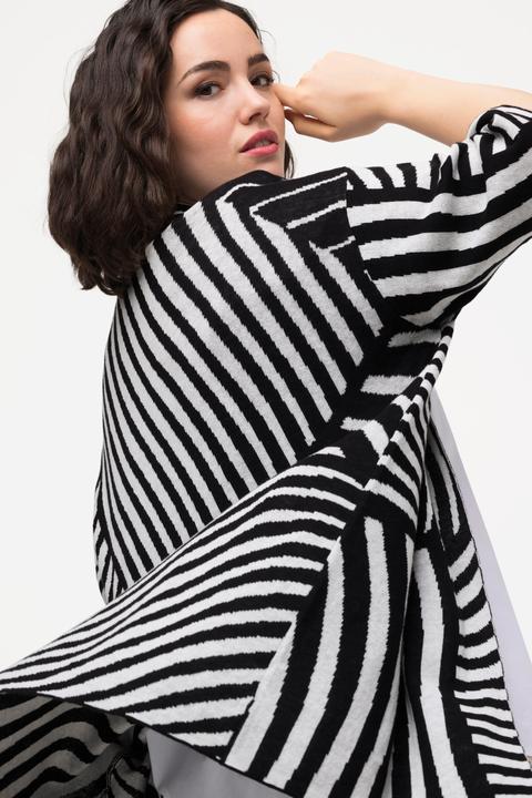 Produktbild Ulla Popken Strickjacke, Jacquard-Feinstrick, Stehkragen, Halbarm (56)