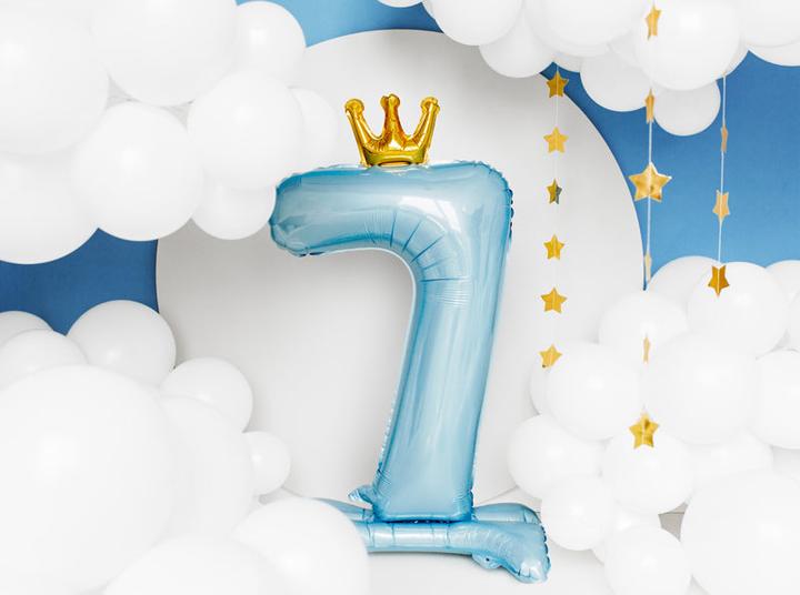 Produktbild Partydeco Ballon Zahl 3 auf fuss - Blau (1 x)