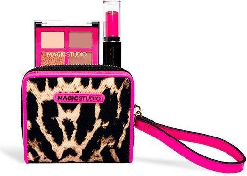 Aquarius Magic Studio Pink Safari Cartera 4 Sombras + Barra De Labios (Pink)
