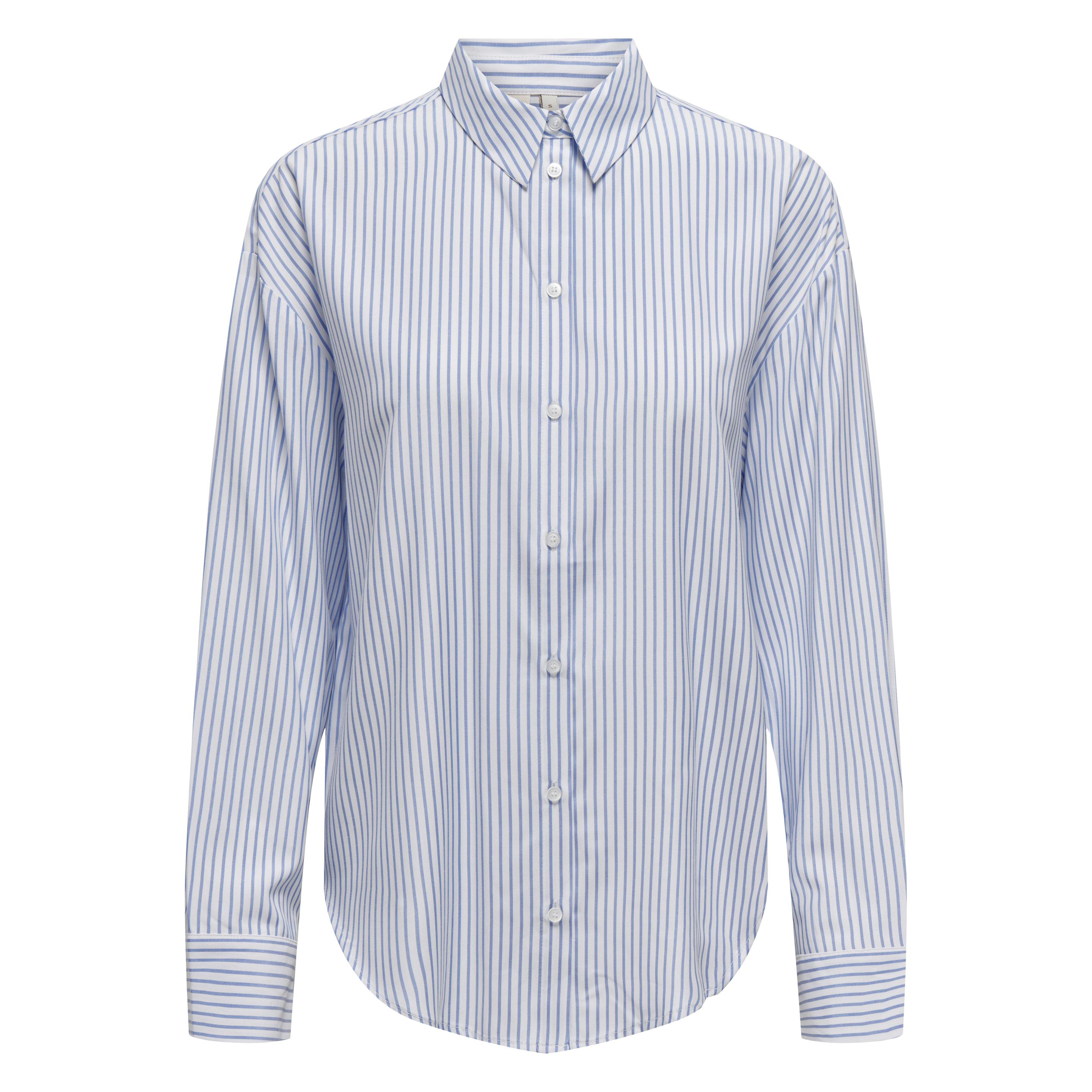 Only, Damen, Hemden, Normal Geschnitten Hemdkragen Hemd, Weiss, (L)