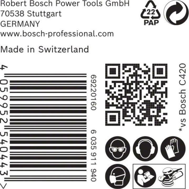 Actual product image Bosch Professional Zubehör EXPERT M480 Sanding net for random orbital sander, 150 mm, G 400, 50 pieces (400)