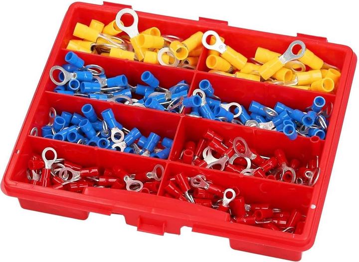 Kalitec 360 pieces assortment box ring cable lugs insulated 0.25-6 mm² I Cable lug set I Crimping sleeve