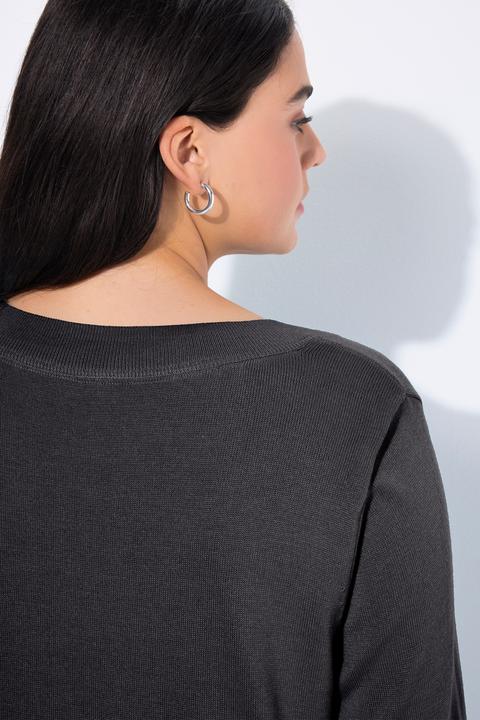 Produktbild Ulla Popken Pullover, V-Ausschnitt, Langarm, weicher Feinstrick (42, 44)