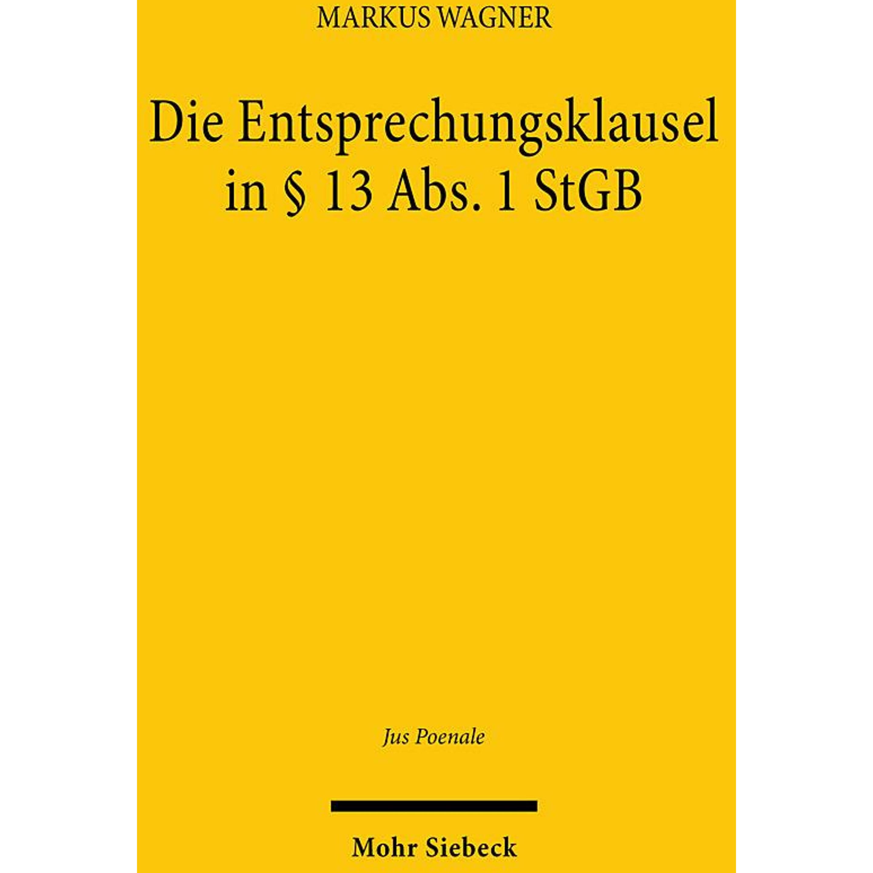 Wagner:Die Entsprechungsklausel in § 13, Fachbücher von Markus Wagner