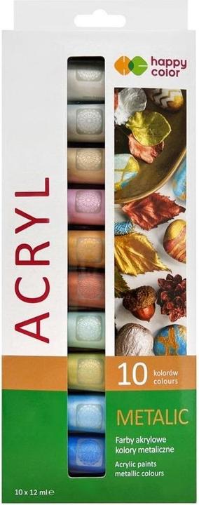 Actual product image GDD Acrylfarbe 12 ml 10 Metallicfarben HAPPY COLOR (12 ml)