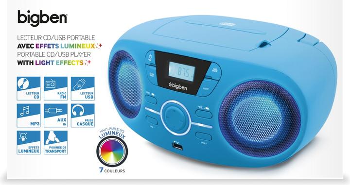 Productafbeelding Bigben Draagbare CD/Radio CD61 USB - blauw (VHF)