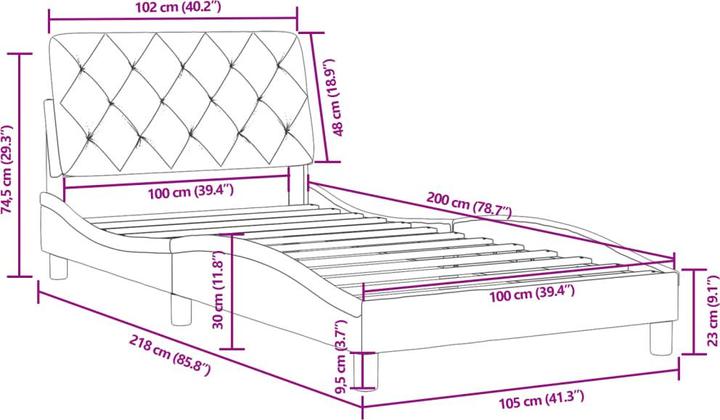 Produktbild vidaXL Bettgestell (120 x 200 cm)