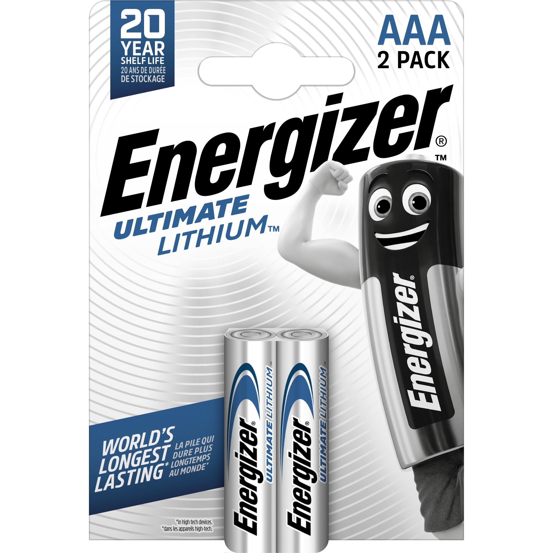 Energizer Ultimate Lithium (2 Stk., AAA, 1.25 mAh), Batterien + Akkus